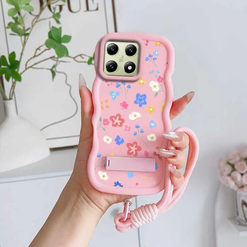Lightweight With Lanyard And Stand Flowers bloom Casual Ready Flexible For Xiaomi 14T Case With Xiaomi POCO C X M 6 7 2 5 75 65