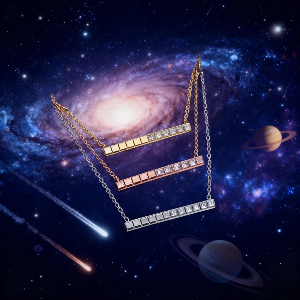 

Premium Jewelry, European Rose Gold Crystal Geometric Necklace for Women, Designer - made, High - quality & Trendy