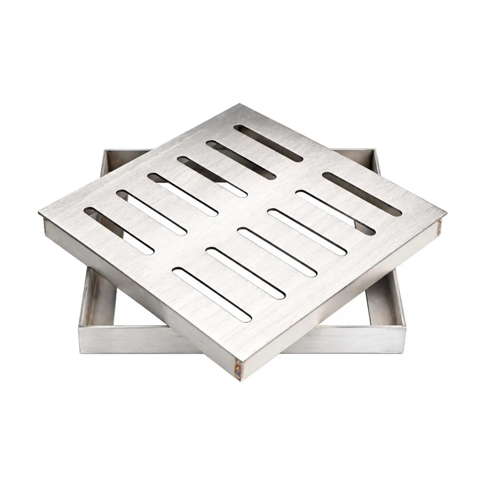 Durable Drainage Grate Cover 304 Stainless Steel for Outdoor Drain Point Slotted Design with Frame