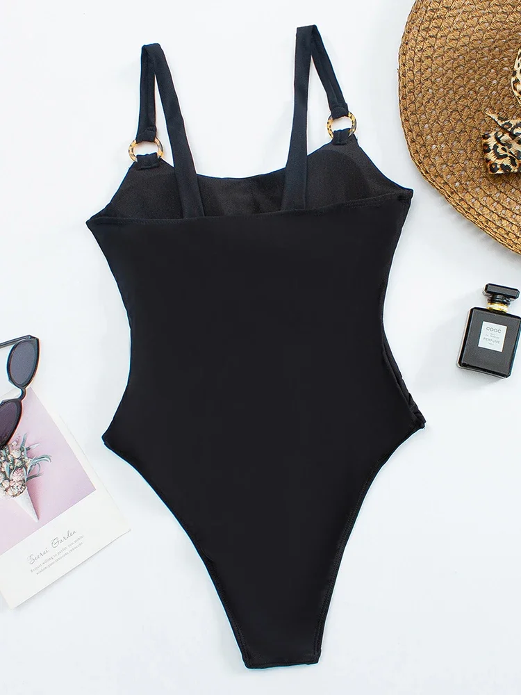 2024 جديد مثير الصلبة قطعة واحدة ملابس السباحة النساء الجوف خارج ملابس السباحة الإناث رفع Monokini الاستحمام لباس سباحة الصيف ملابس الشاطئ