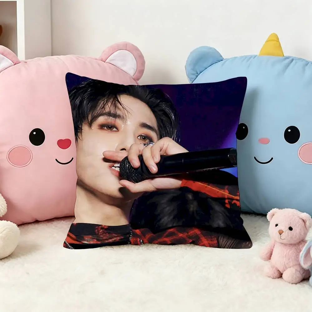 S-SKZ Han Ji Sung Laser Double-Sided Printed Cushion Cover Bedroom Bedside Sofa Pillow Case