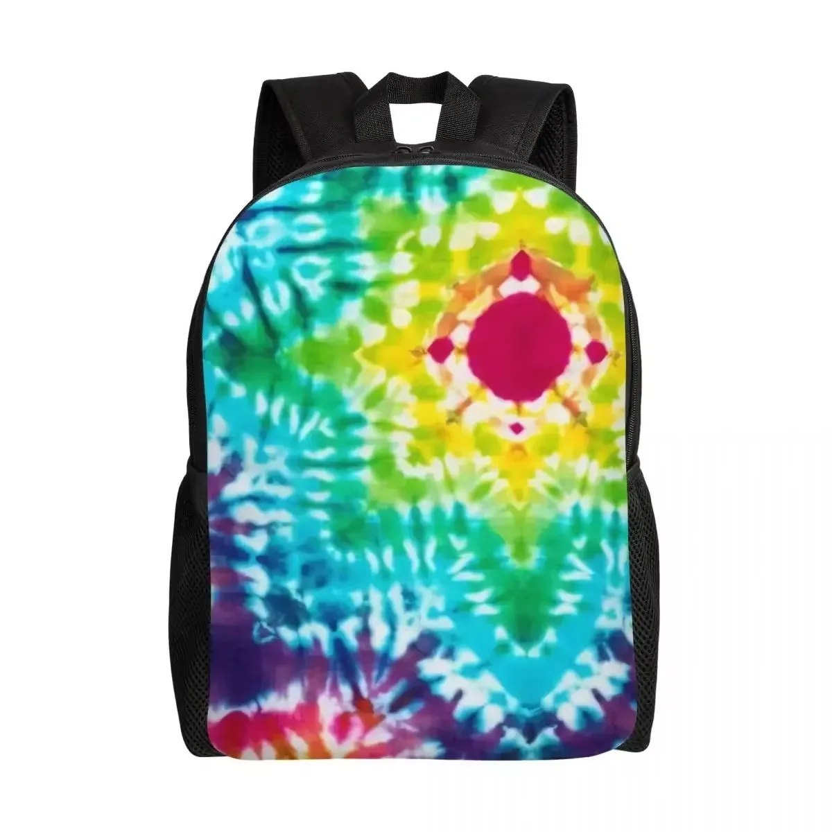 

Custom Tie Dye Blue Green And Yellow Travel Backpack Men Women School Computer Bookbag Dyeing Art College Student Daypack Bags
