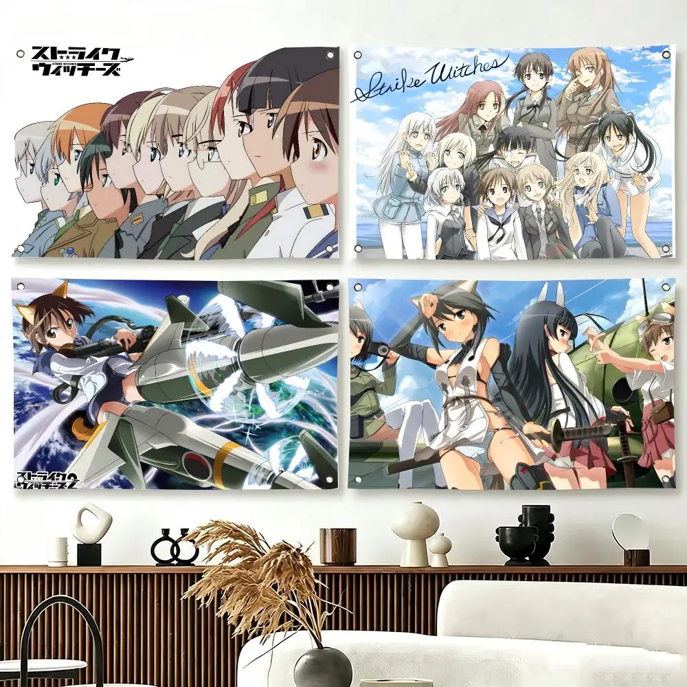 Japanese Anime Strike Witches Flags  For Living Room Home Dorm Decor Wall Outdoor Camping Party Banner Gifts