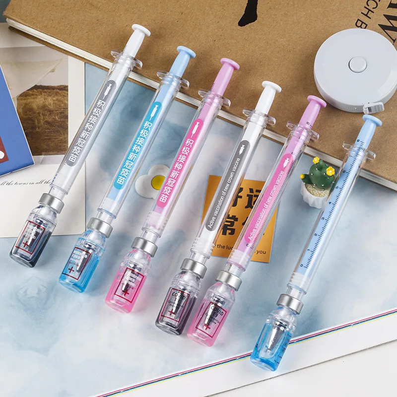 21pcs/set 0.5mm Gel Pen Novelty Syringe School Office Supplies Cute Stationery Strange Shape