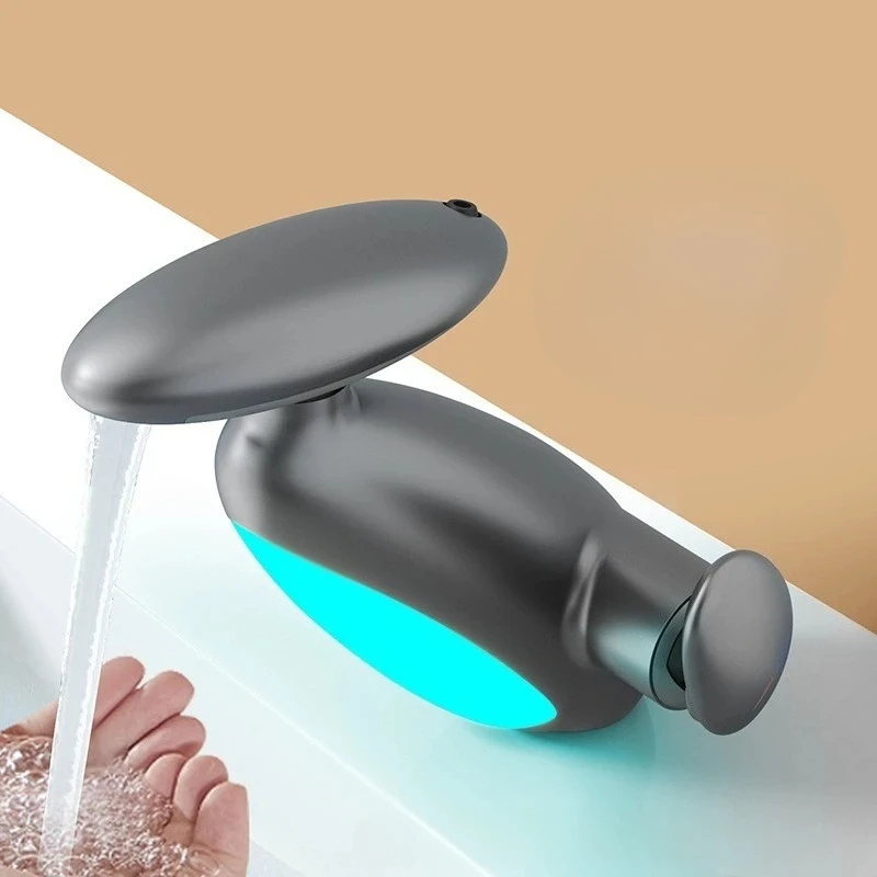 

LED Basin Faucet Multi Functional Water Outlet Cold and Hot Desktop Installation Heavy Tap