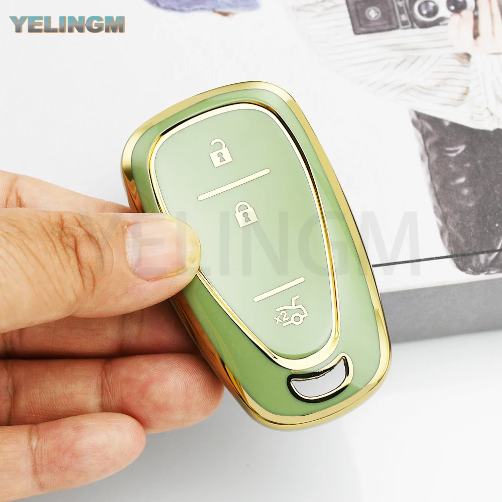 Funda de TPU de 3 Botones para Llave de Coche Chevrolet Onix Turbo Cruze Orlando Trax Tracker Trailblazer Equinox Malibu Bolt