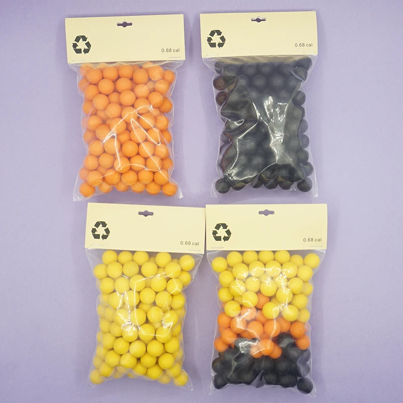 .68 Cal X130 Bolas para Defensa y Práctica, Munición de Calibre 0.68 Reutilizable Plástico TPE Paintballs para S2 y T4E HDR68
