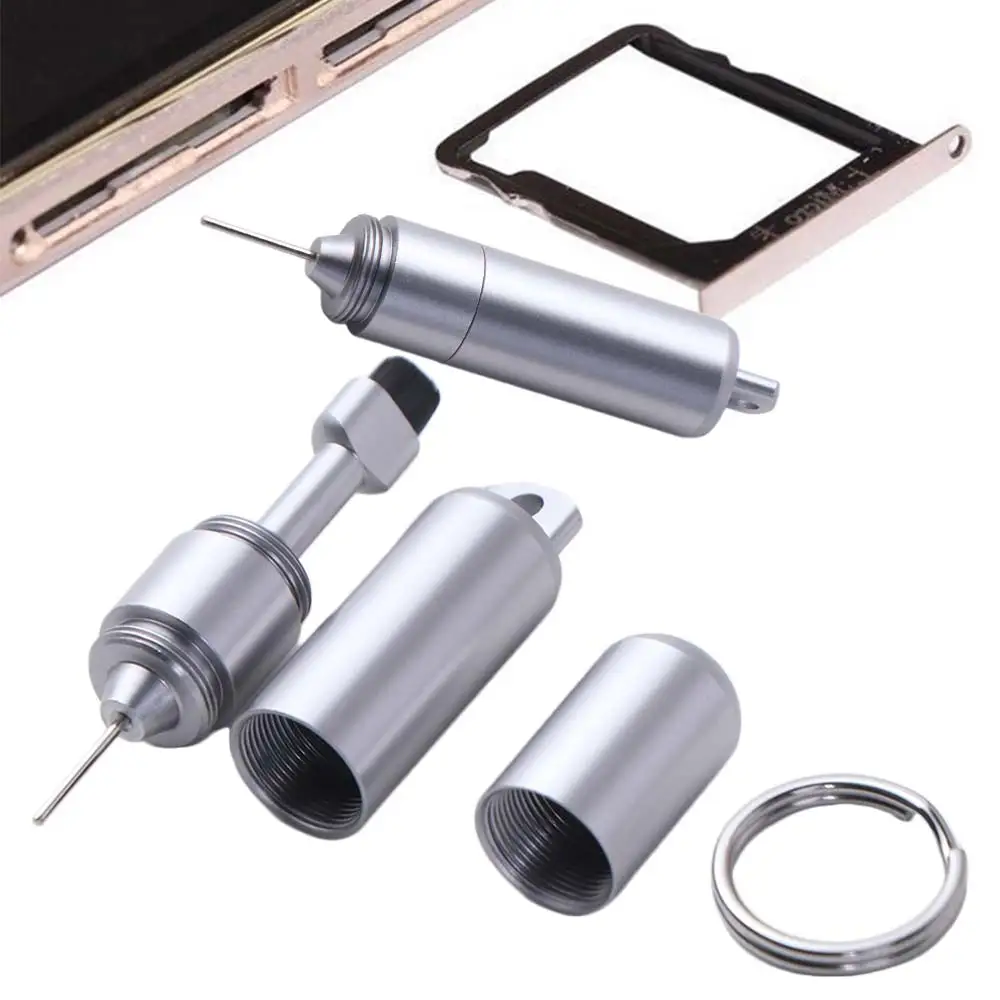 

2 in 1 Keychain SIM Card Tray Ejector Pin Cleaning Brush Anti-Lost Ejecting Removal Needle Compact Lightweight