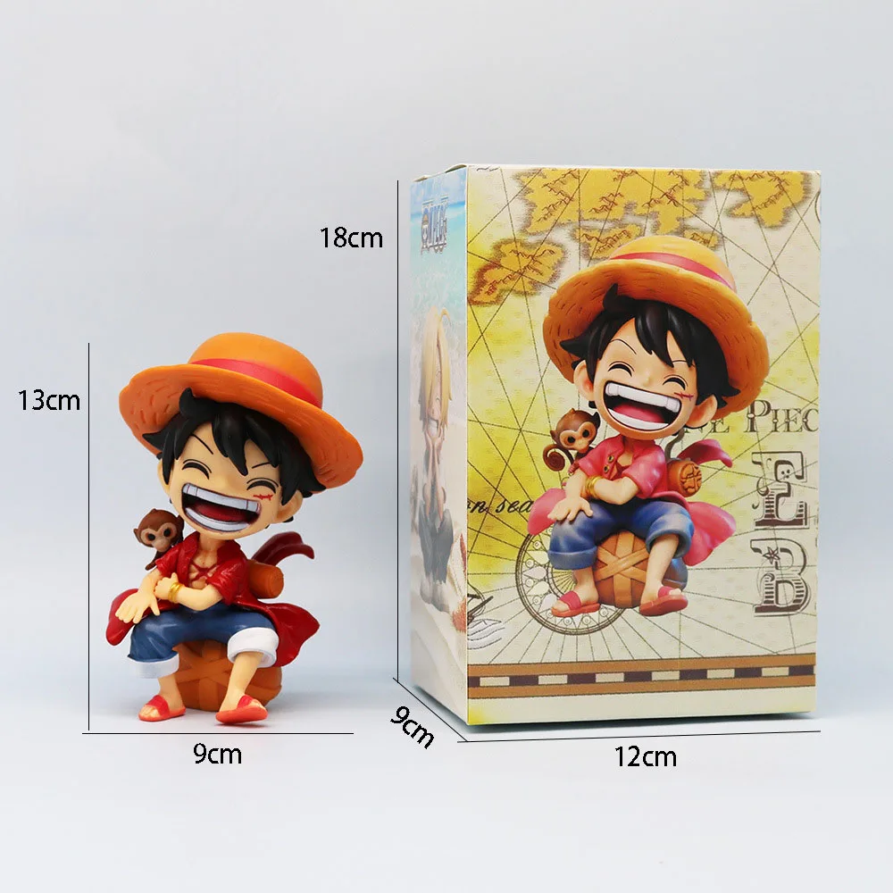 13cm Anime Figure One Piece Monkey D Luffy Roronoa Zoro Kawaii Toys Q Figural Nendoroid Car Decoration PVC Model Gift