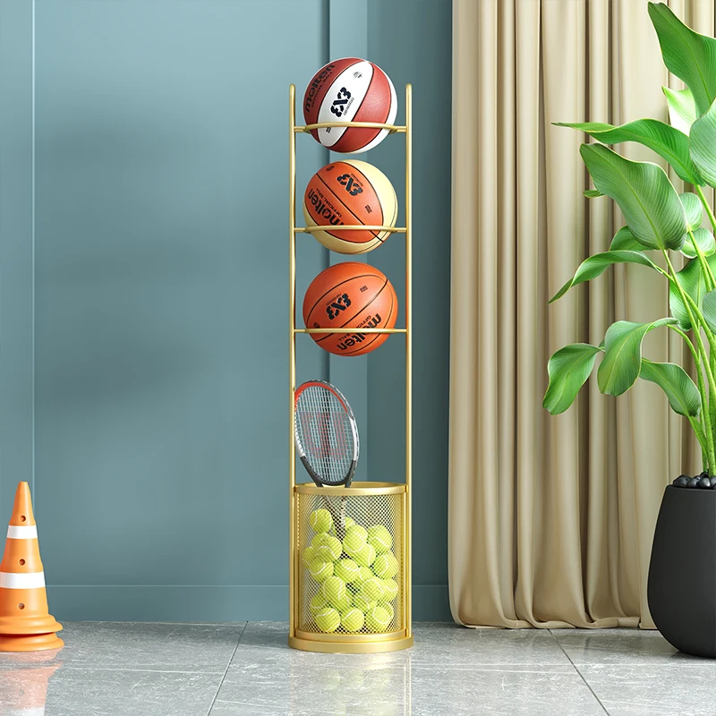 Simple Basketball Storage Rack Home Living Room Children's Toy Ball Placement Rack Feather Table Tennis Racket Basket