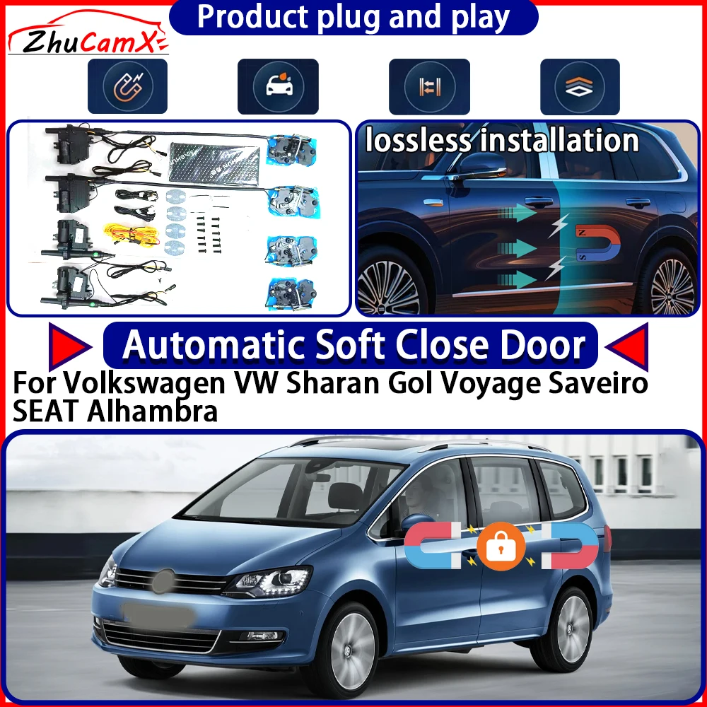 

Door Lock Actuator for Volkswagen VW Sharan Gol Voyage Saveiro SEAT Alhambra Soft Close Door Kit Power Latch System Auto Pull