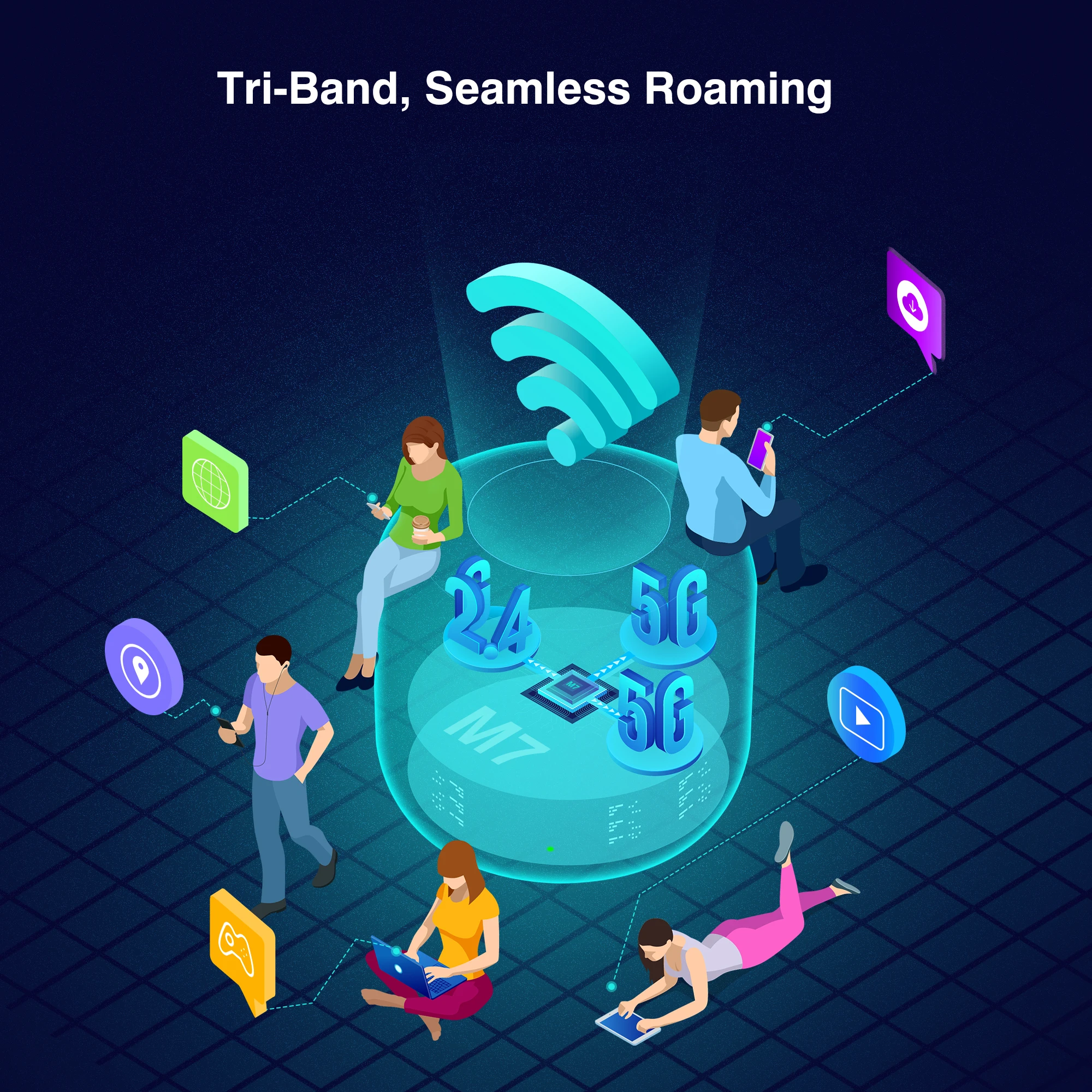 Repeater Wifi Amplifier Router Mesh Wifi Signal Extender Wireless Increases Wi-Fi Long Range 5G Wi Fi Booster Portable For Home