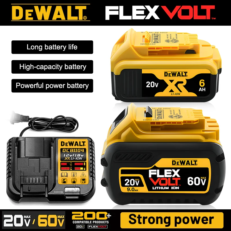 Original DEWALT battery，rechargeable dewalt 20v battery ，6AH, 9AH, DEWALT charger, DCB200, DCB118, dewalt 20V-60V tool battery