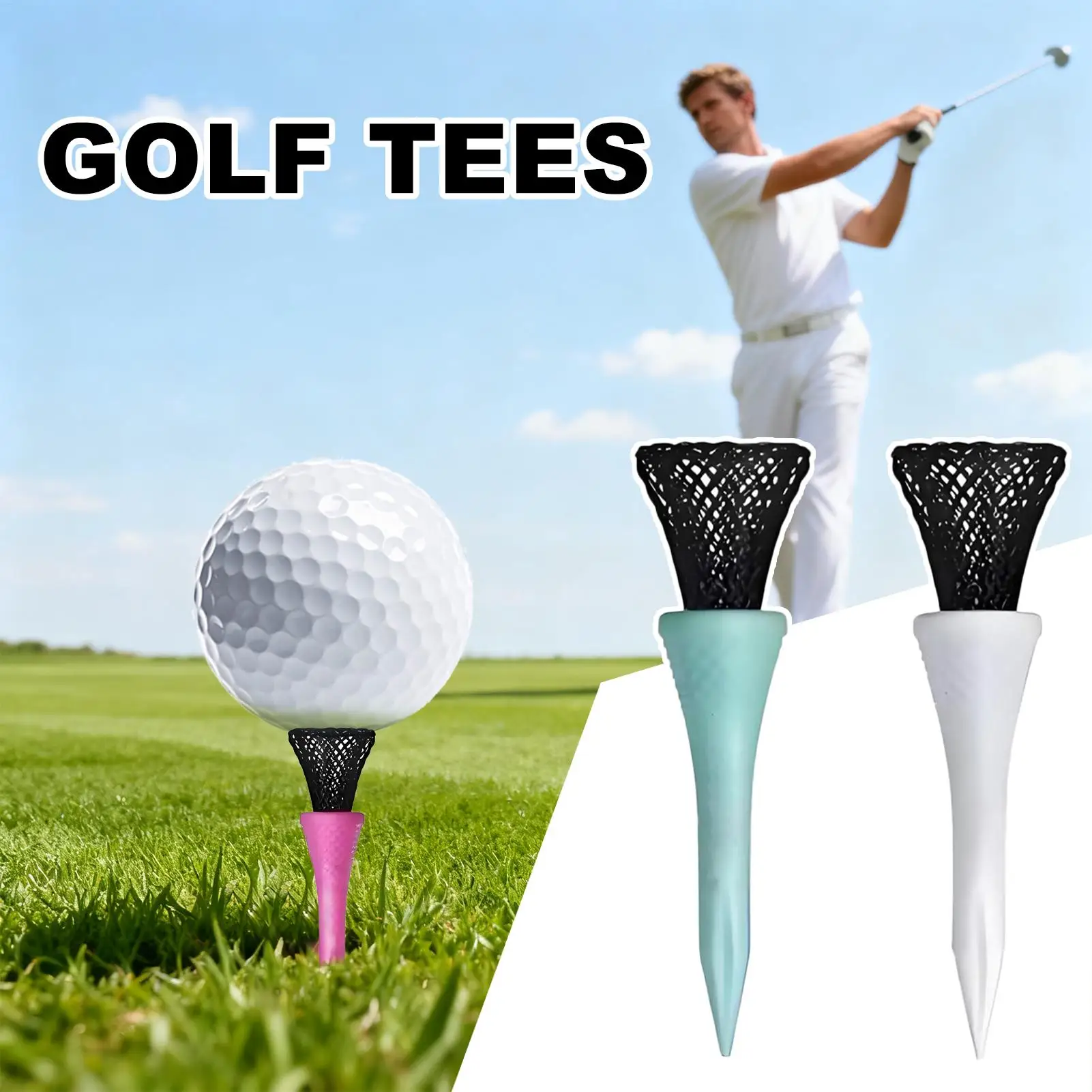 3PC Golf Tees Mesh Ontwerp Basis Plastic Bal Tack Verminderen Wrijving Golf Training Praktijk Tool Golf Levert 50/75/83mm