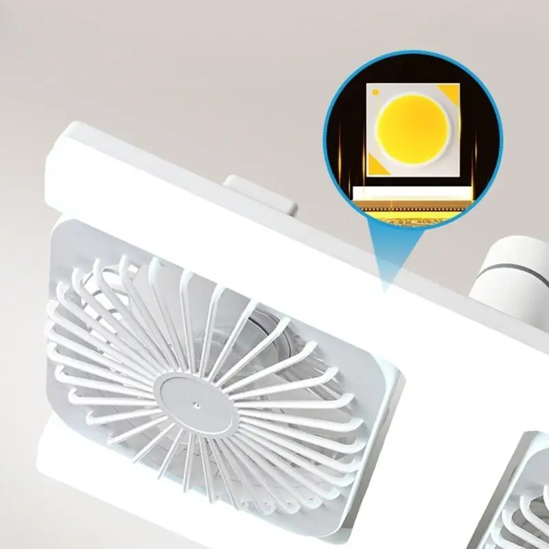 J6PE E27 Screw Base Double Head Ceiling Fan With LED Light Remote Control Exhaust Fan Light For Living Room Bedroom Office