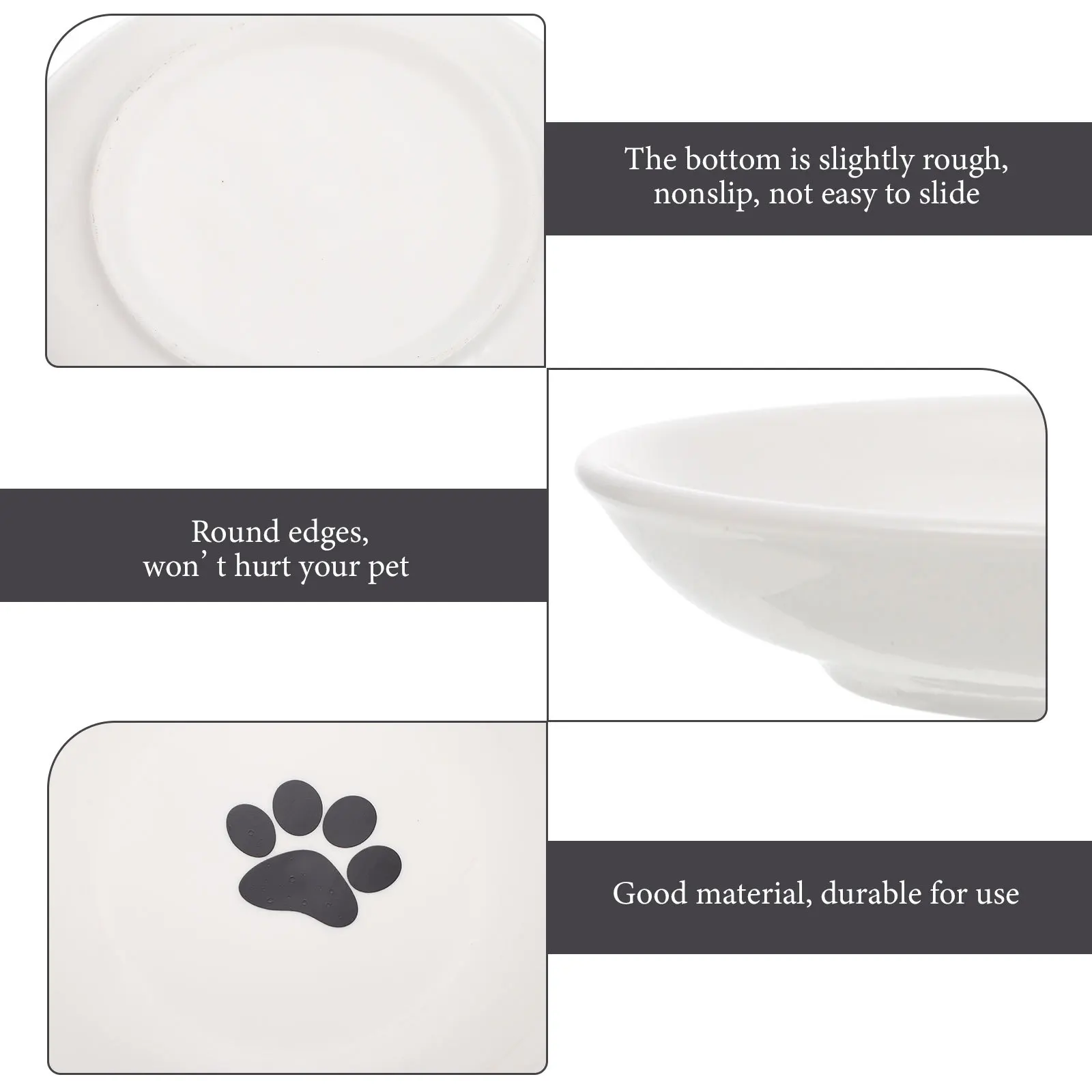

2Pcs Ceramic Cat Bowl Nordic Design Large Capacity Non-Slip Round Food Dish Easy Feed Cat Food Holder Dog Treats Serving Dish