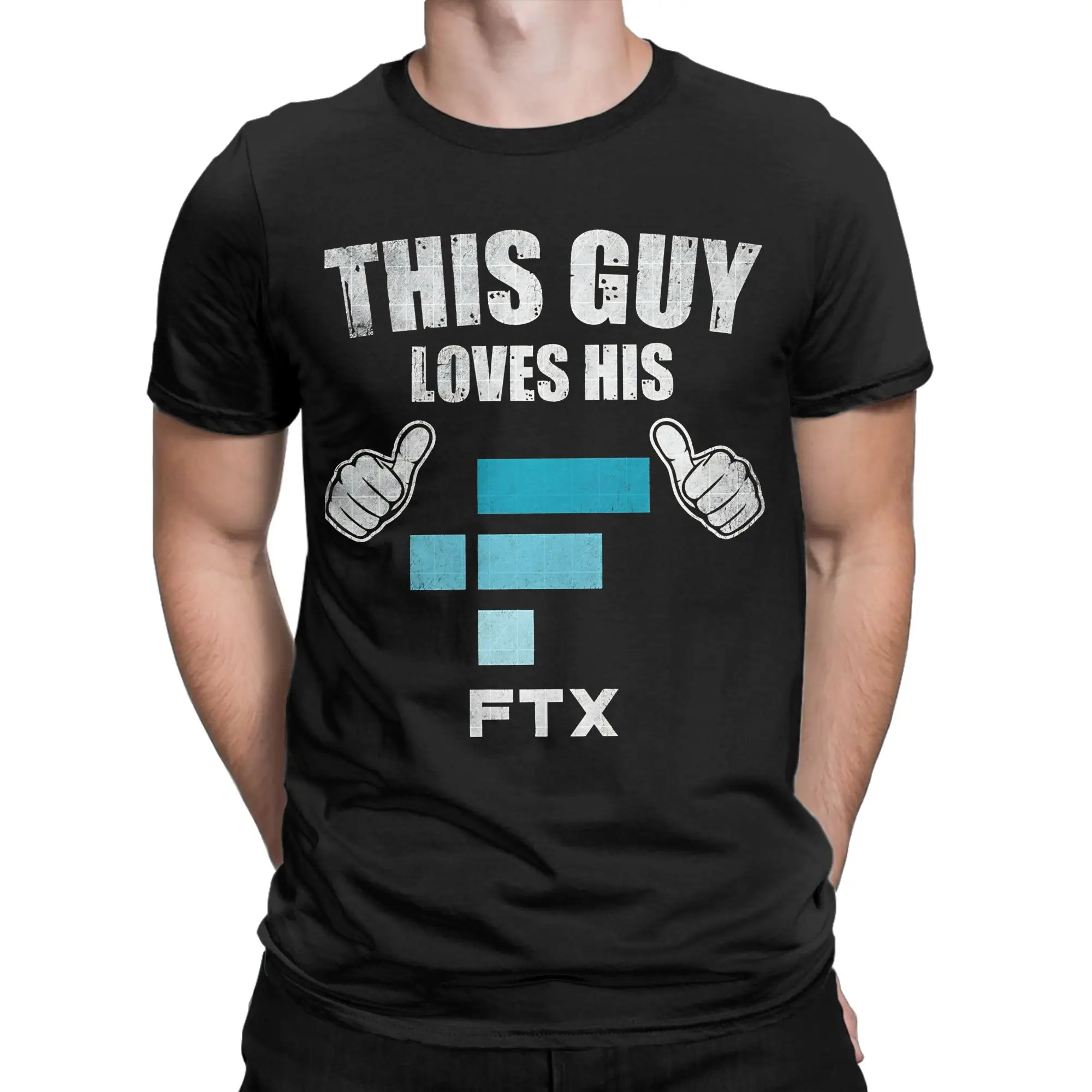 This Guy Loves His FTX Coin Valentine Crypto Token Blockchain Wallet Novelty 100% Cotton T-Shirt FTX Tees Tops For Men