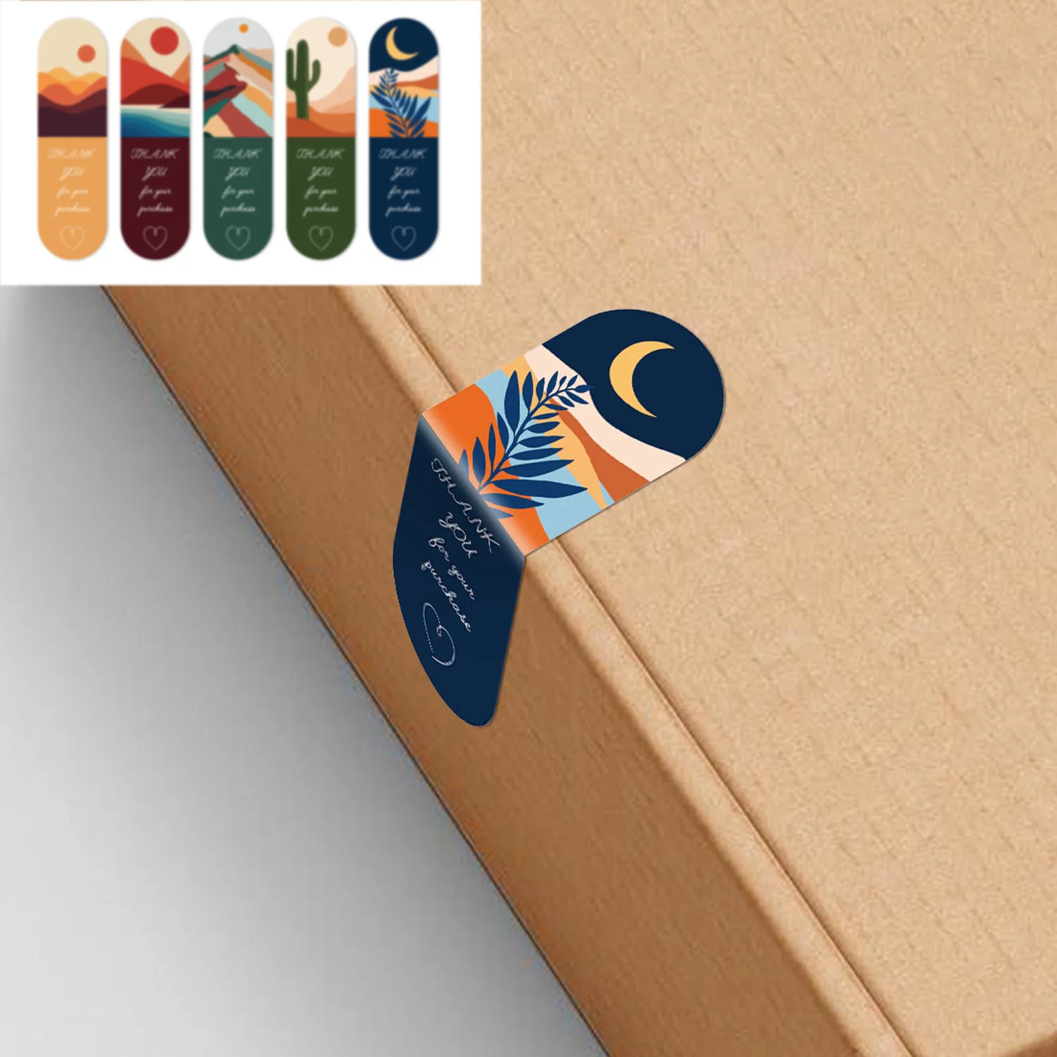 100pcs 2x7cm Thank You For Your Purchase Small Bussiness Self-Adhesive Sticker Gift Box Packages Sealing Label Open Me Wholesale