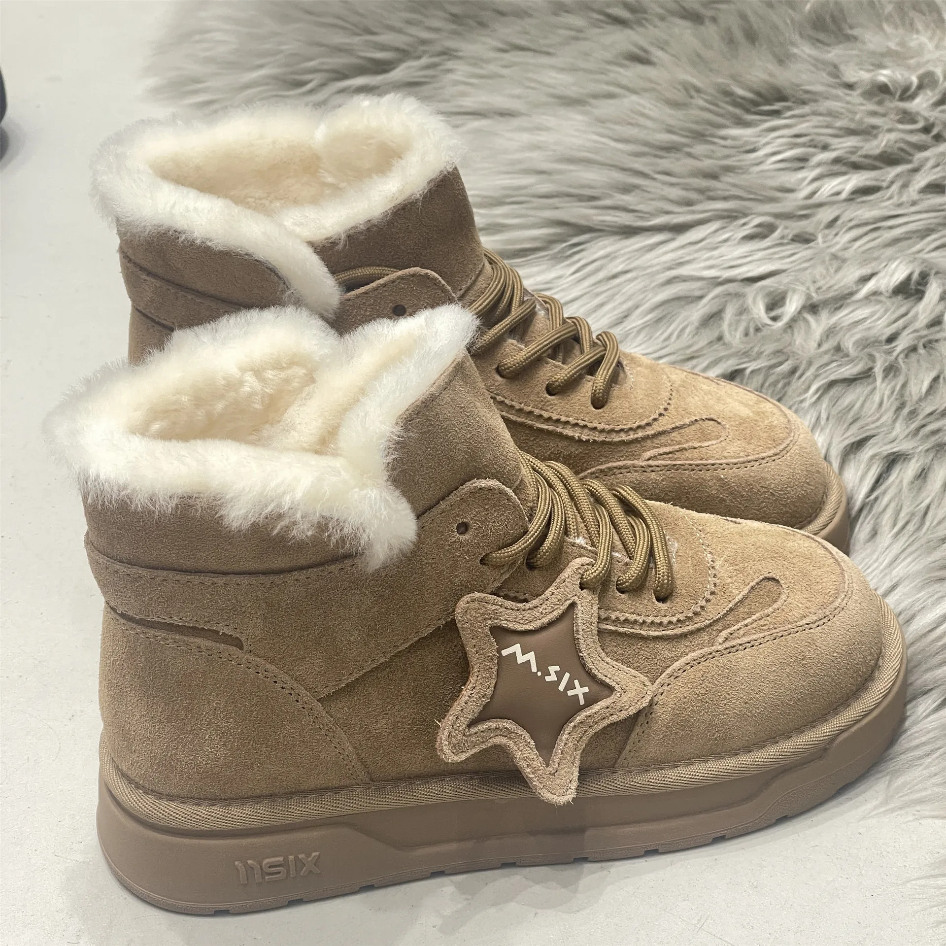 New Luxurious Fur One-piece Women Snow Boots Winter Fashion Mini Boots Side Zipper Plush Warm Women's Boots Casual Chelsea Boots