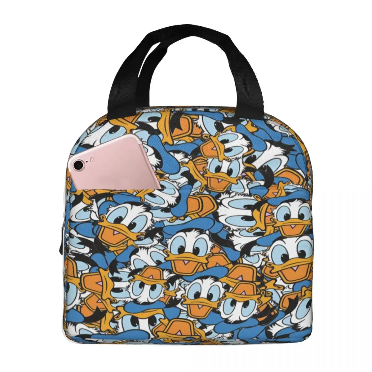 

Custom Donaldes Anime Duckes Insulated Lunch Bags for Women Cartoon Resuable Thermal Cooler Food Lunch Box Work School Travel
