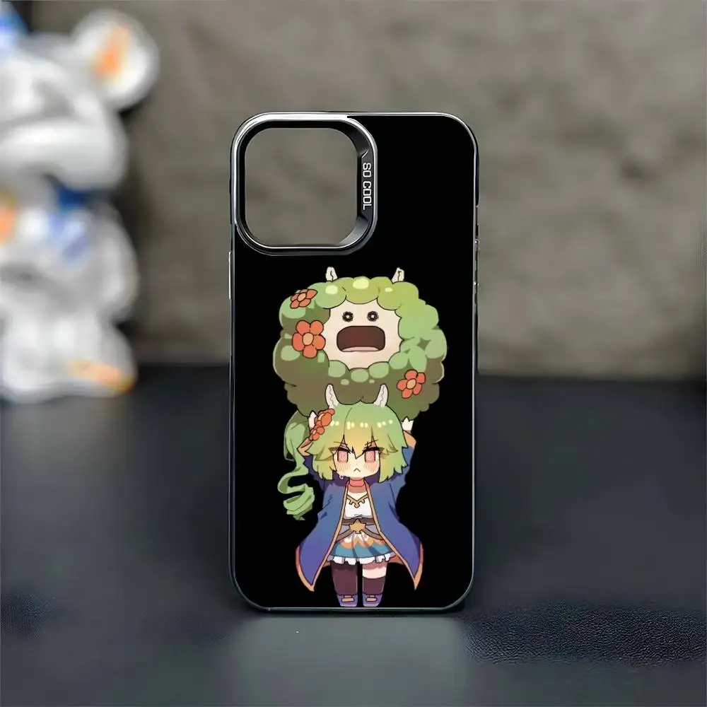 Guardian Tales grüne Haare Handyhülle für iPhone 16,15,14,13,12,11, Mini, Pro, MAX, schwarz, matt, stoßfest