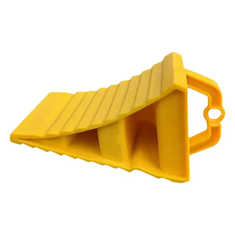 Car Wheel Chock Anti-Slip Multipurpose Wheel Stopper Space-Saving Yellow Tire Chocks Vehicles Portable Wheel Chocks for Trailers