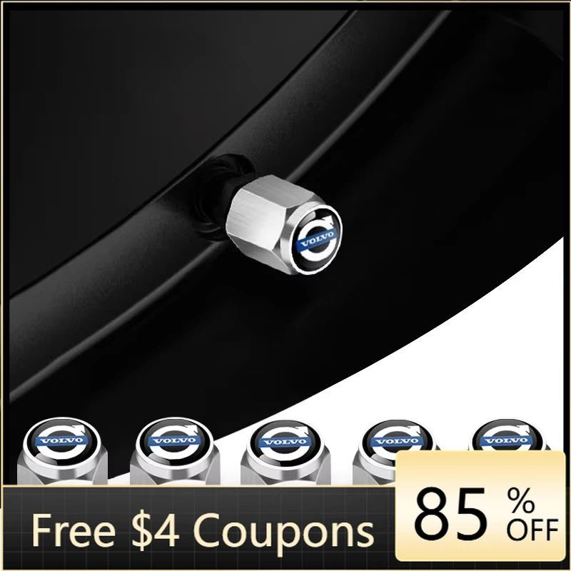 

Cup Holders 2026 Hot 5PCS Car Wheel Tire Valve Caps Metal Stem Cover For Volvo XC60 V50 V40 XC90 S60 S40 S80l V90 V60 EX90 S90 X