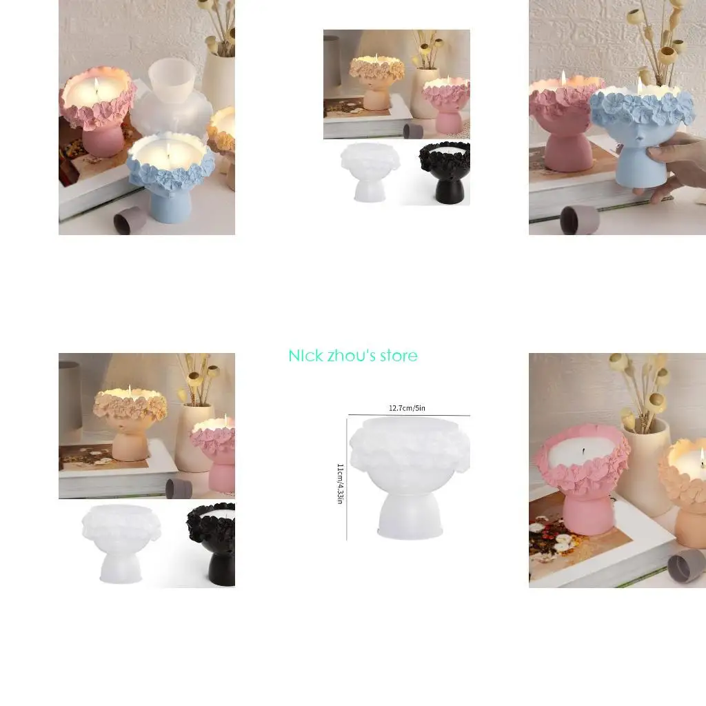 

E15E Silicone Figurine Mold Girl Shaped DIY Clay Moulds Silicone Material Hand Making