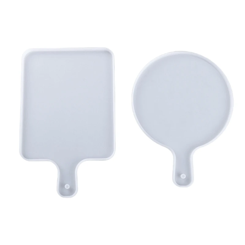 

DIY Crafts Serving Board UV Epoxy Mold Handmade Resin Mold Fruit Tray with Handle Resin Mold Silicone Drop shipping