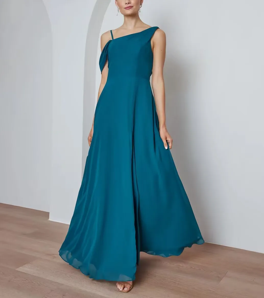 Customized One Shoulder Sleeveless A-line Vestidos Blancos Elegantes Jancember Oficial Tienda Abendkleider 2026 Dress for Women