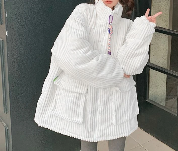 

Winter Cotton Coat Corduroy New 2025 Cotton Coat Loose Workwear Thick Cotton Jacket