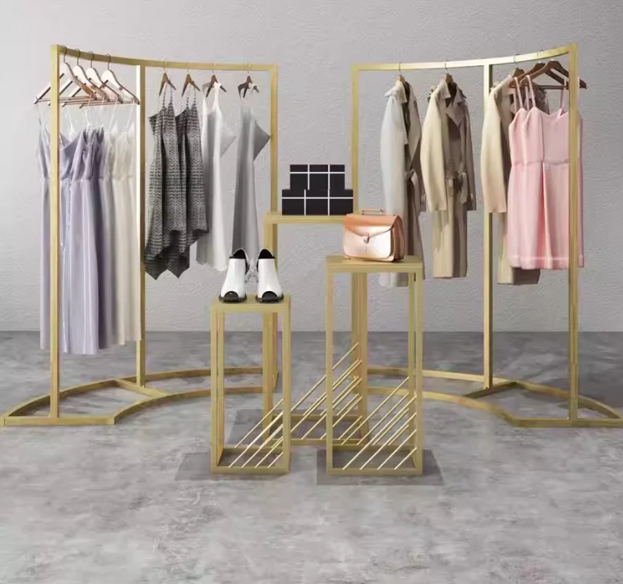 

IronworkClothing Store Display Rack Nakajima Double-row Window Display Table Bag Rack Display Rack Middle Hanger