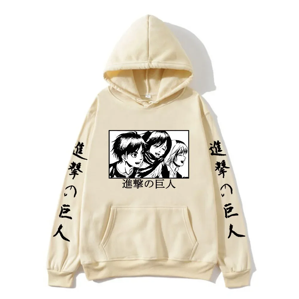 Attack On Titan Sweatshirt Eren Yeager Hoody Mikasa Ackerman Pullovers Anime Graphic Plus Size Hoodie Women Sweatshirts Clothes