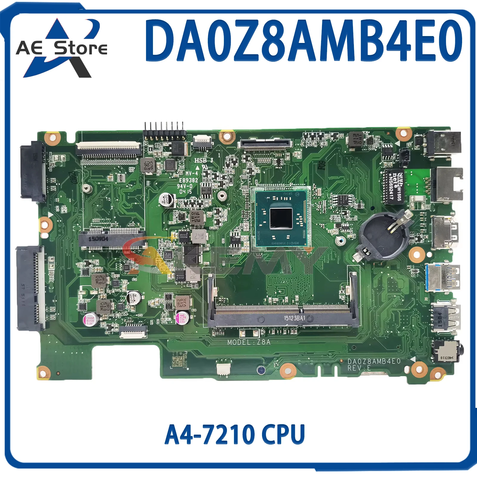 

Материнская плата AE DA0Z8AMB4E0 для Acer Aspire ES1-411 NBMRU11002 NBMRU110026, материнская плата для ноутбука N2840, процессор 100%, тест ОК