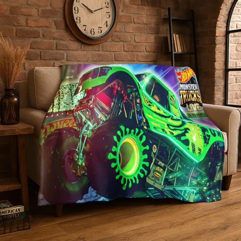 Racing Car H-Hot Wheels MOTO Soft Flannel Throw Blanket,Warm Cozy Blanket for Bed,Couch,Sofa,Bedroom,Living Room,Travel,Picnic