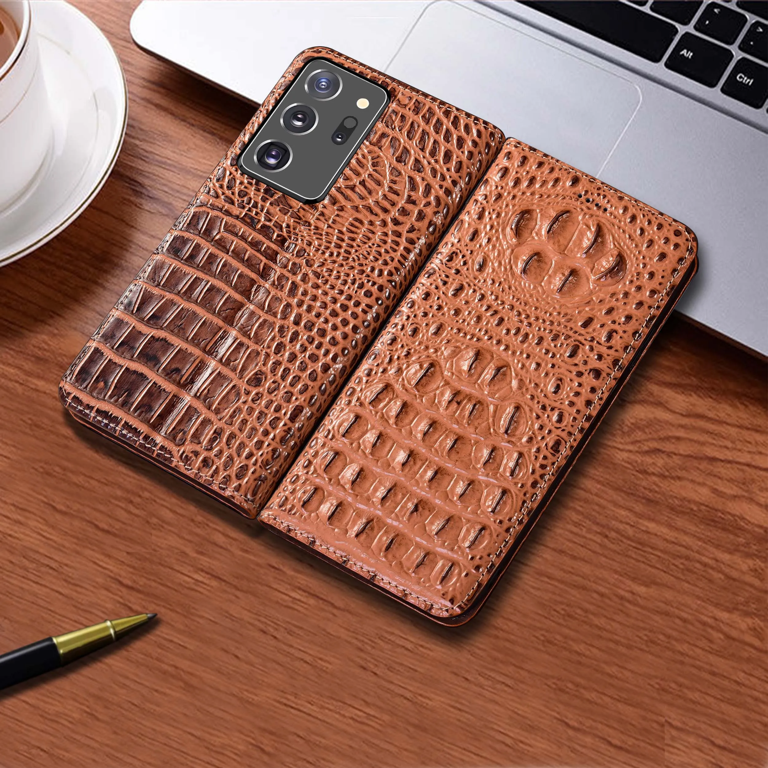 

Узор «Коготь крокодила» для Samsung Note 5, 7, 8, 9, 10, 20 Pro, ультра Lite из натуральной кожи, чехол-книжка для телефона из воловьей кожи