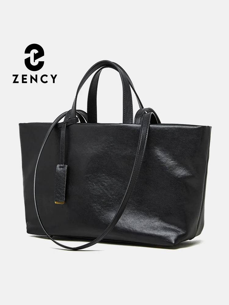 

Zency Genuine Leather Women's Single Shoulder Soft Large Capacity Tote Large Bag