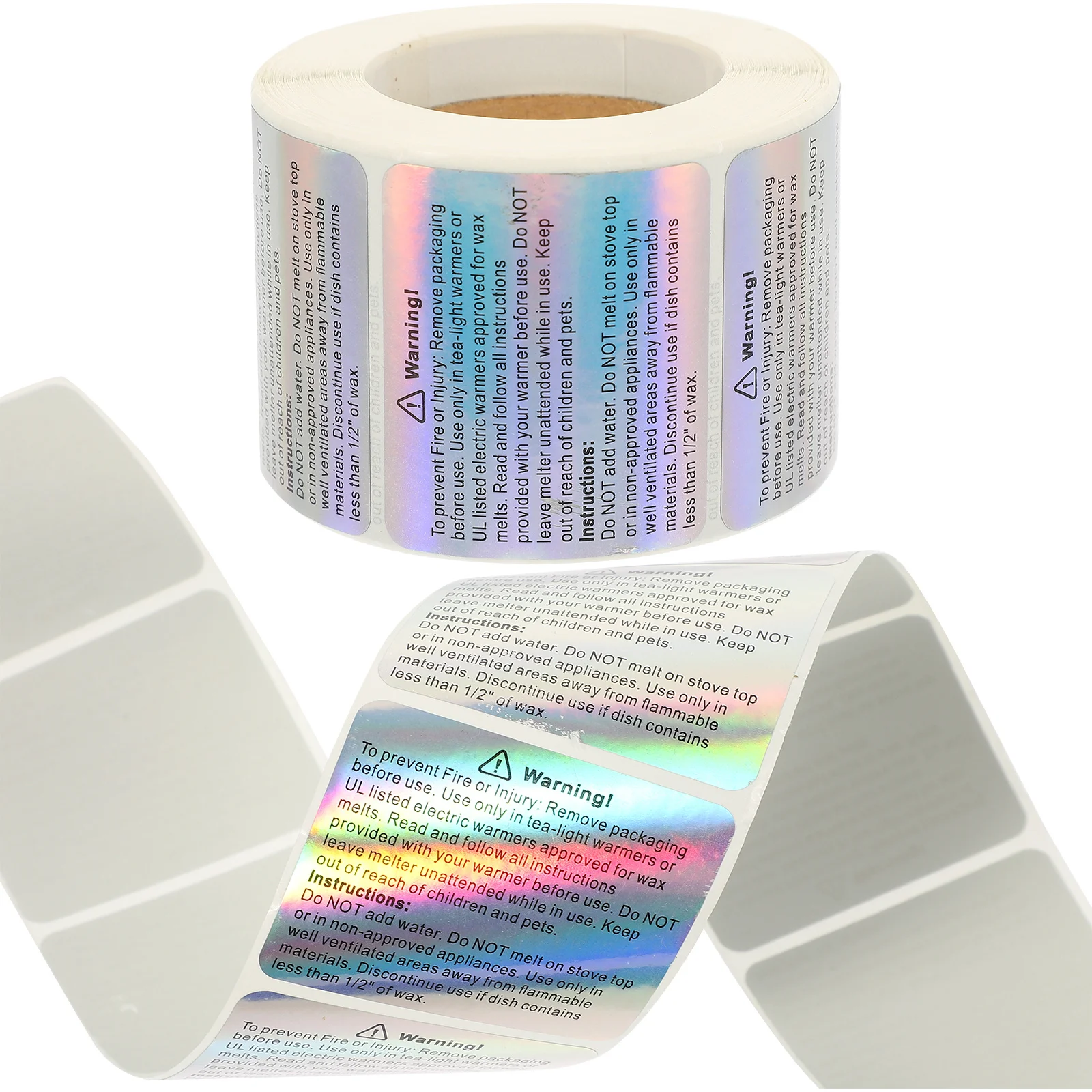 

1 Roll Wax Melt Warning Labels Safety Stickers Waterproof Adhesive Jar Decals For Business Sealing Roll Stickers