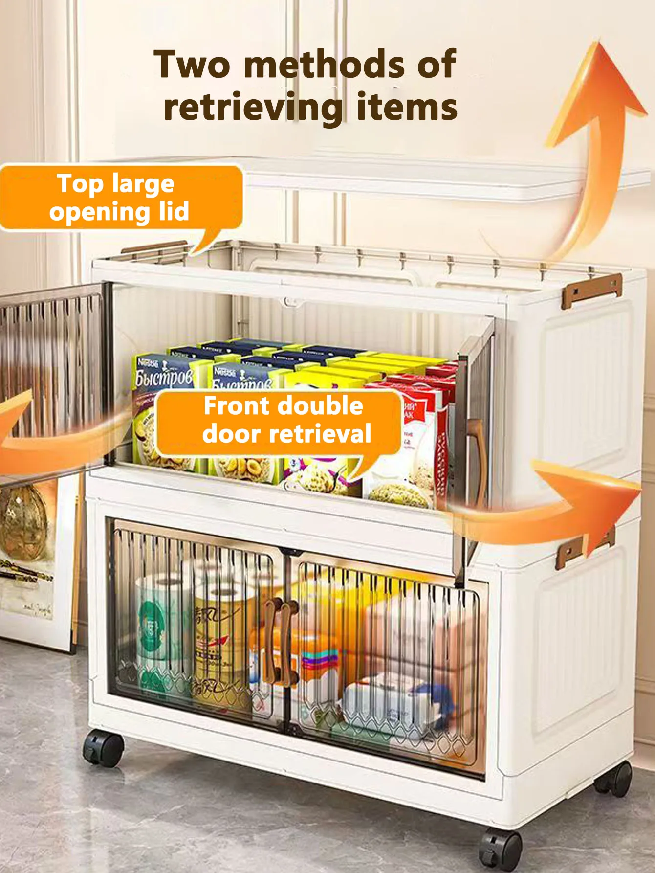 Armario de Almacenamiento Plegable Resistente con Ruedas – Organizador de Juguetes y Ropa para Bebés de Múltiples Niveles para Dormitorio, Ahorra Espacio para Niños
