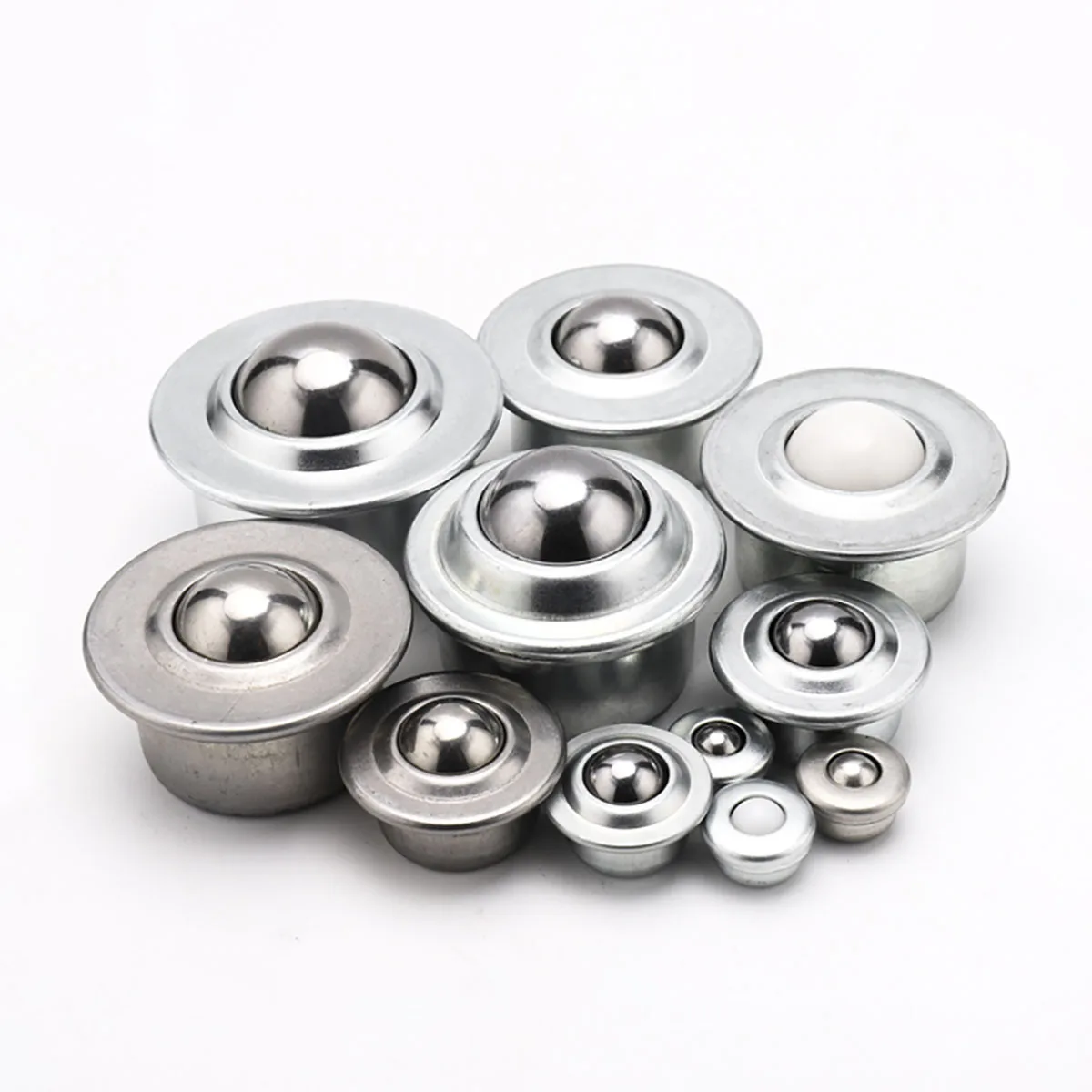 1/2pcs CY-8H/12H/15H/22H/30H Ball Transfer Ball Bearing Bullseye Wheels Carbon Steel / Nylon / SUS304 Stainless Steel