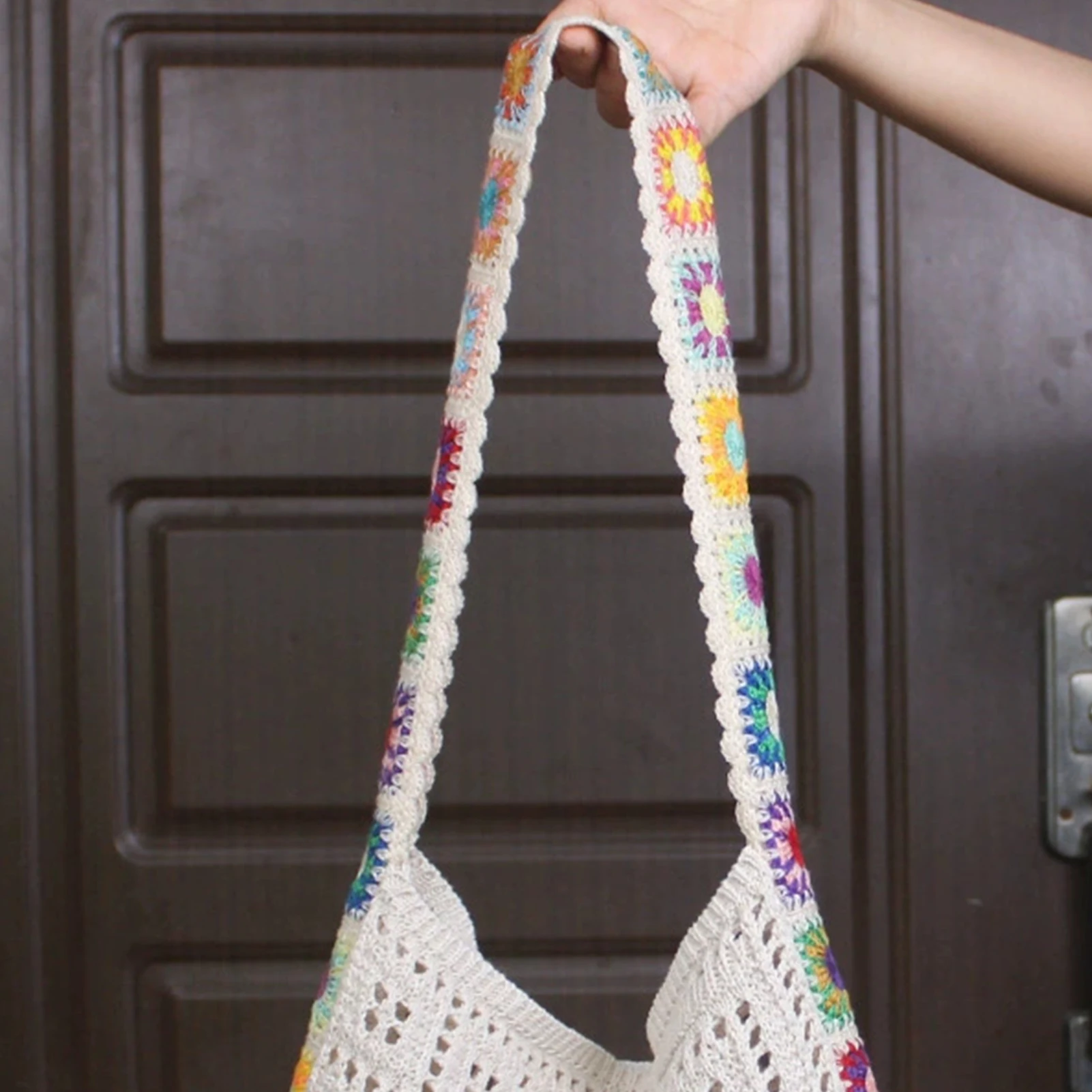 Bolso de mano de playa de malla de ganchillo, bolsos de hombro estéticos, bolso cruzado Simple, regalos de primavera y verano para niñas y mujeres