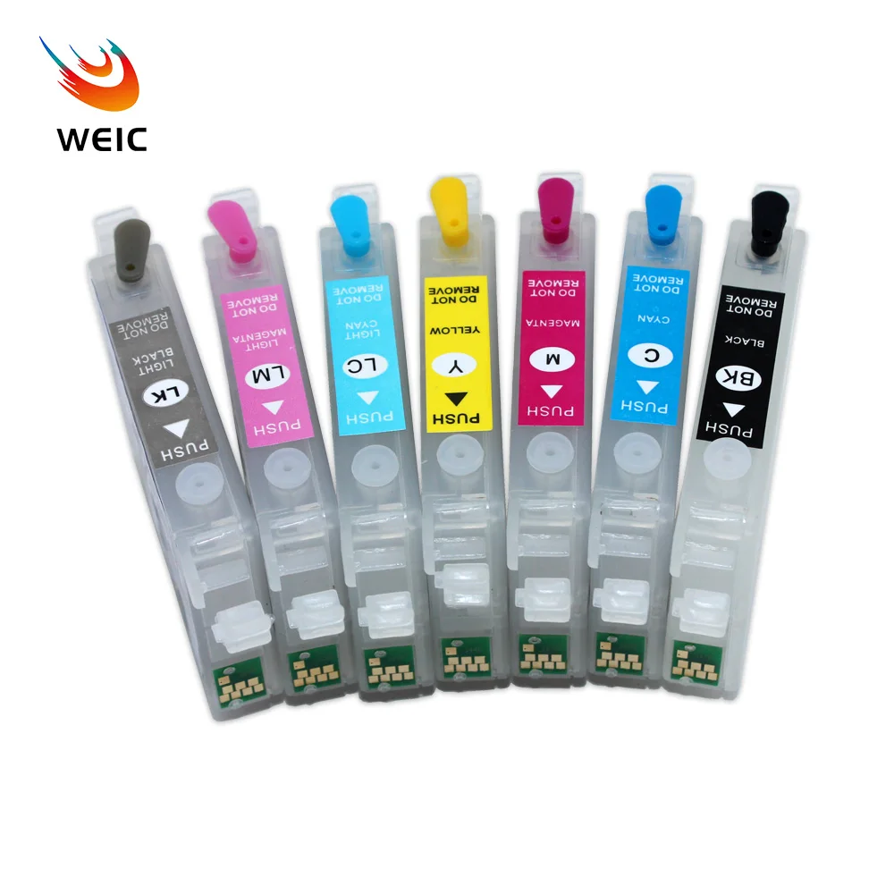 Refillable Ink Cartridge for Epson T034 T0341-T0347 for Epson Stylus Photo 2100 2200 R2200 Printer with Chip