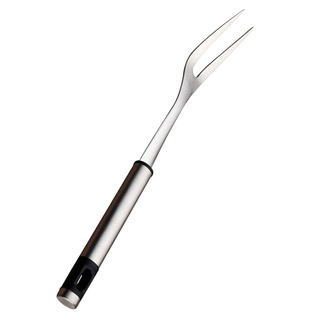Stainless Steel Bbq Fork Compact Lightweight Meat Serving Fork for Outdoor Grilling Roasting Camping Barbecue Party Kitchen