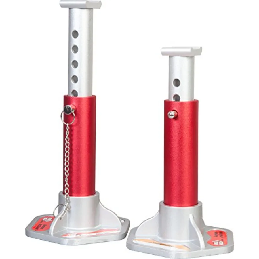 

T43004 Aluminum Jack Stands with Locking Support Pins: 3 Ton 6000 lb Capacity Silver 1 Pair