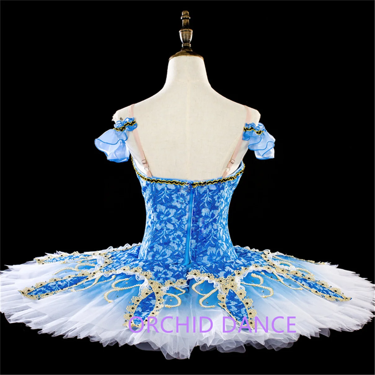 Professional Eye-pleasing Fine Workmanship Costom Color Costom Size High Quality Girls Kids Performance Wear Blue Ballet Tutu