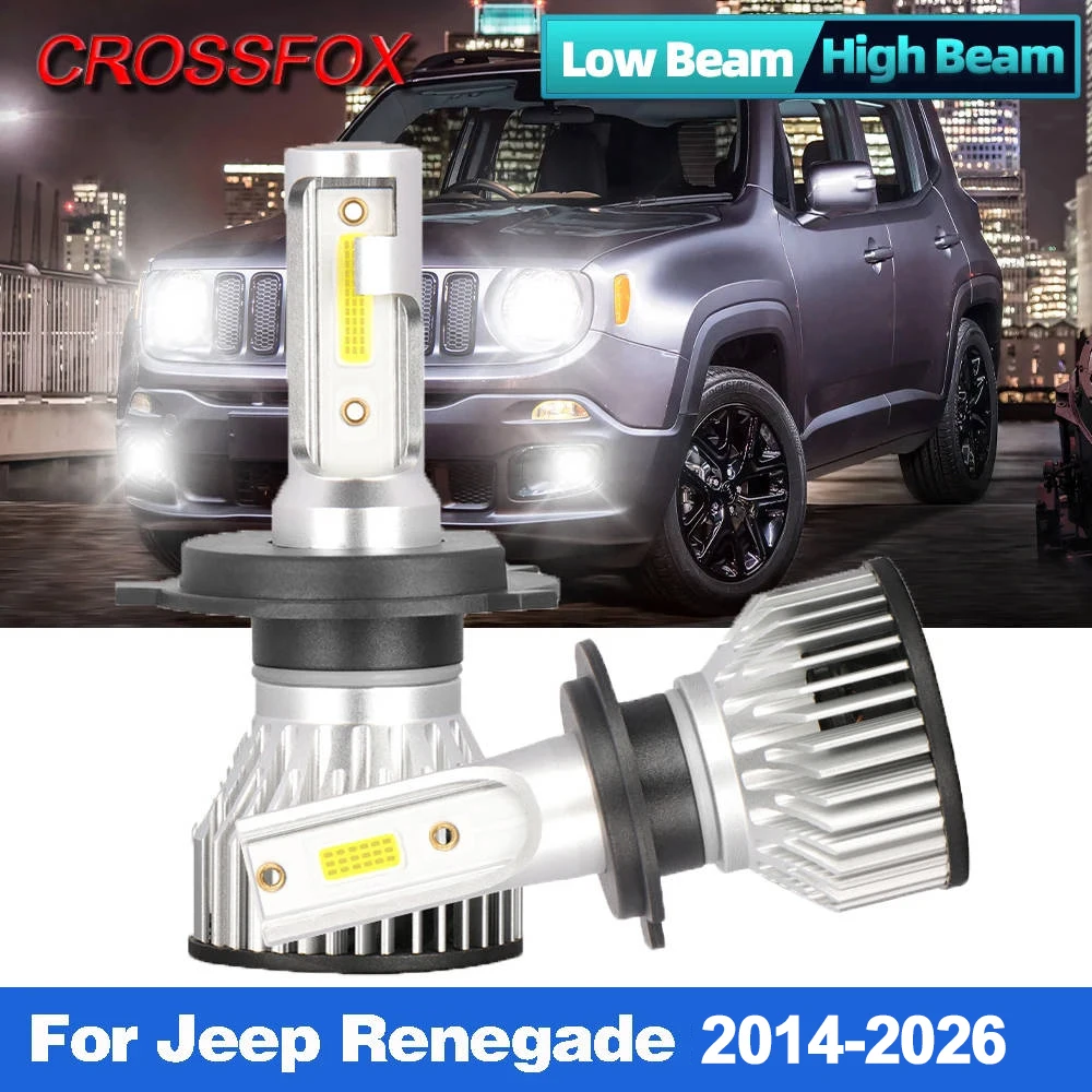 

H4 Car LED Headlight Bulbs 90W 12000LM 6000K White Car Light Waterproof For Jeep Renegade 2014 2015 2016 2017 2018 2019 2020-on