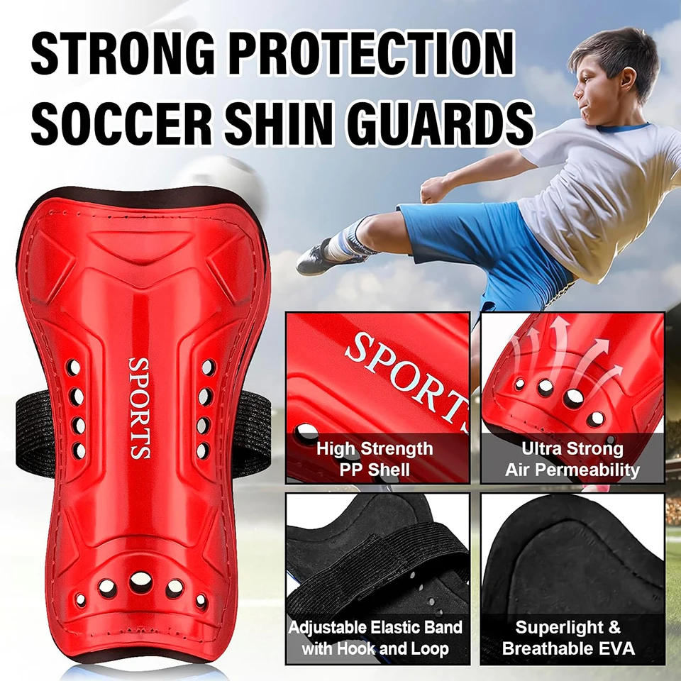 Loogdeel 1 Pairs Shin Guards Youth Adults Shin Pads Soccer Shinguards Children Football Games Sports PVC Leg Protective Board