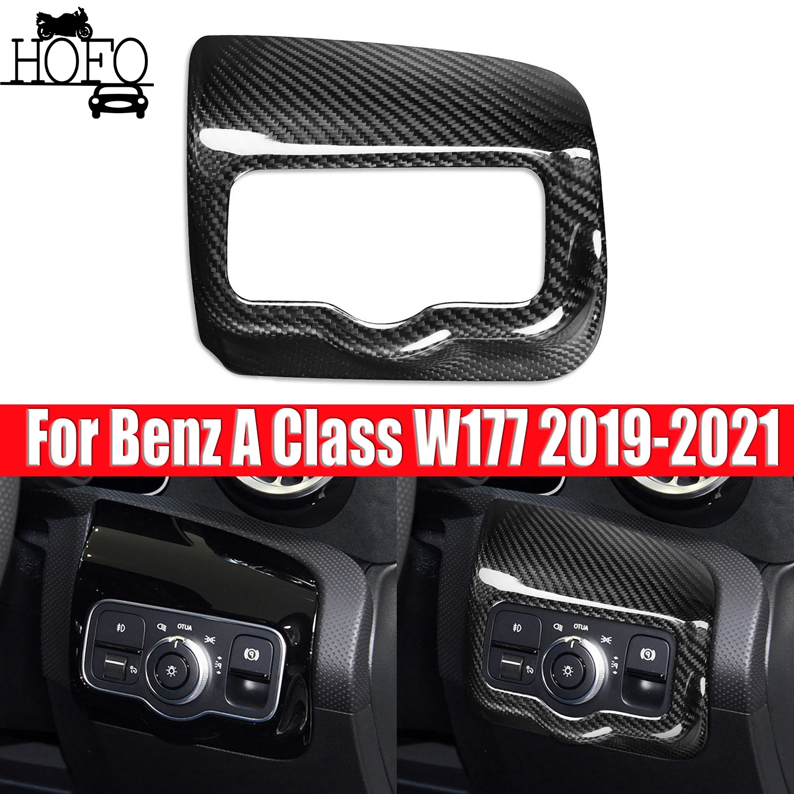 

RHD Carbon Headlight Switch Panel Trim For Mercedes Benz A B CLA W177 W247 C118