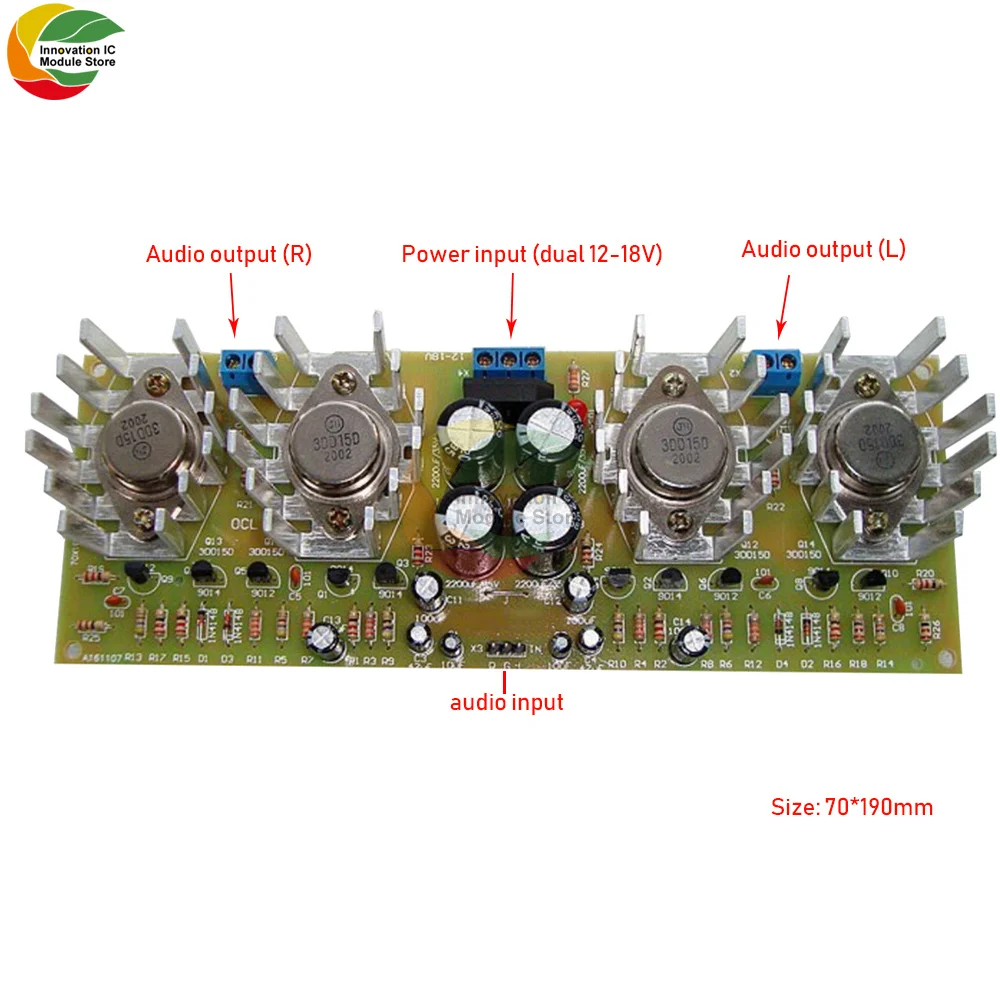 OCL-Módulo Amplificador de Potência DIY de Alta Potência, Peças Eletrônicas, 2 Canais, Stereo Sound Board, Kit Experiment, 100W x 2