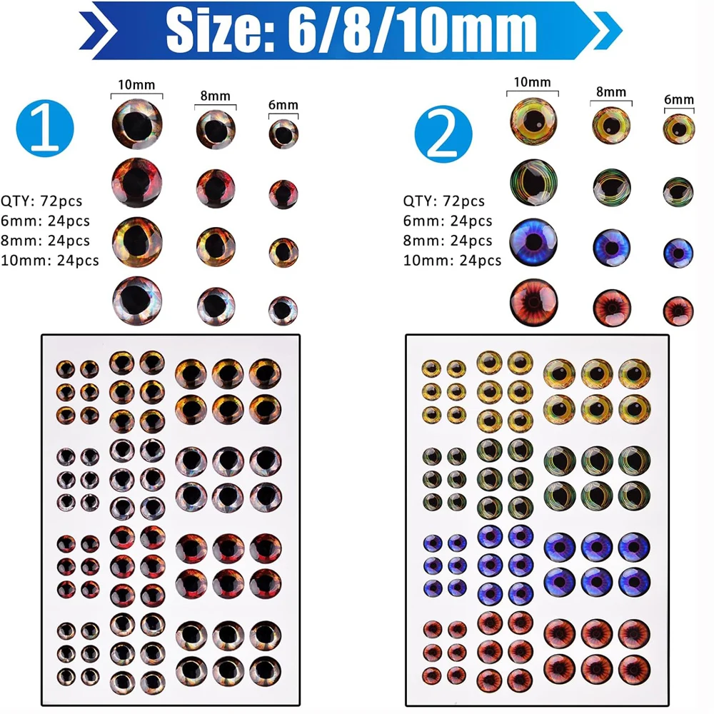 Ojos holográficos 4D/5D para señuelos de pesca con mosca - imagen 5